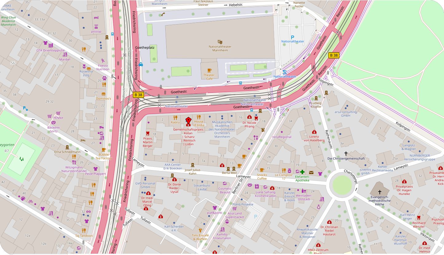 Adresse der Gemeinschaftspraxis Kotan Schanz Lobin in Mannheim – Hausarzt Innenstadt